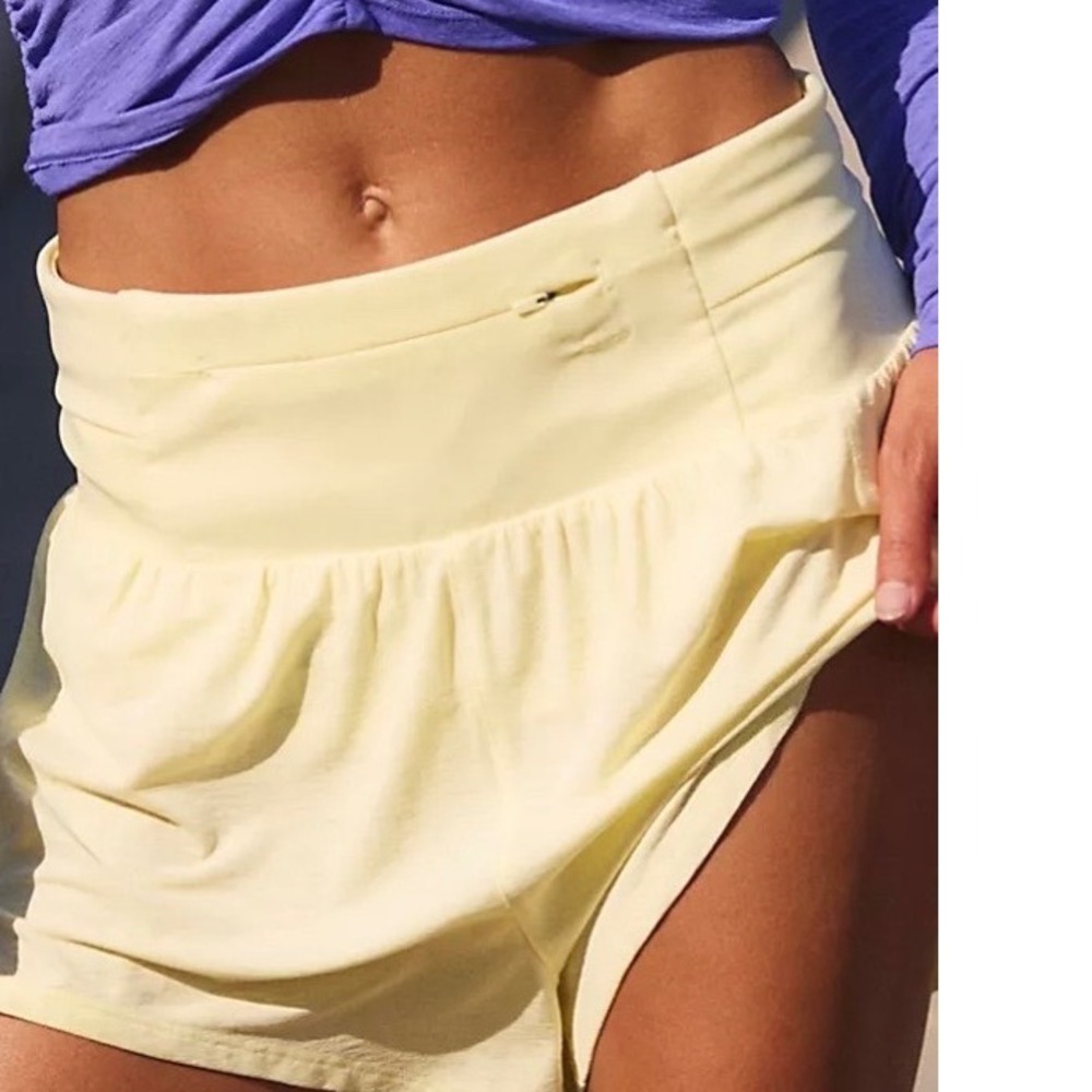 FP Movement by Free People Pale Yellow Athletic Shorts
